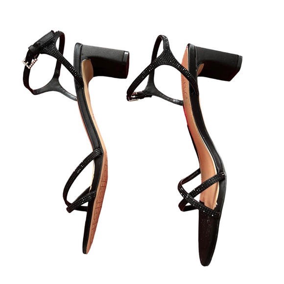 Jewel Badgley Mischka Omari I Sandal in Black Satin Size 10. Worn once - Picture 5 of 9